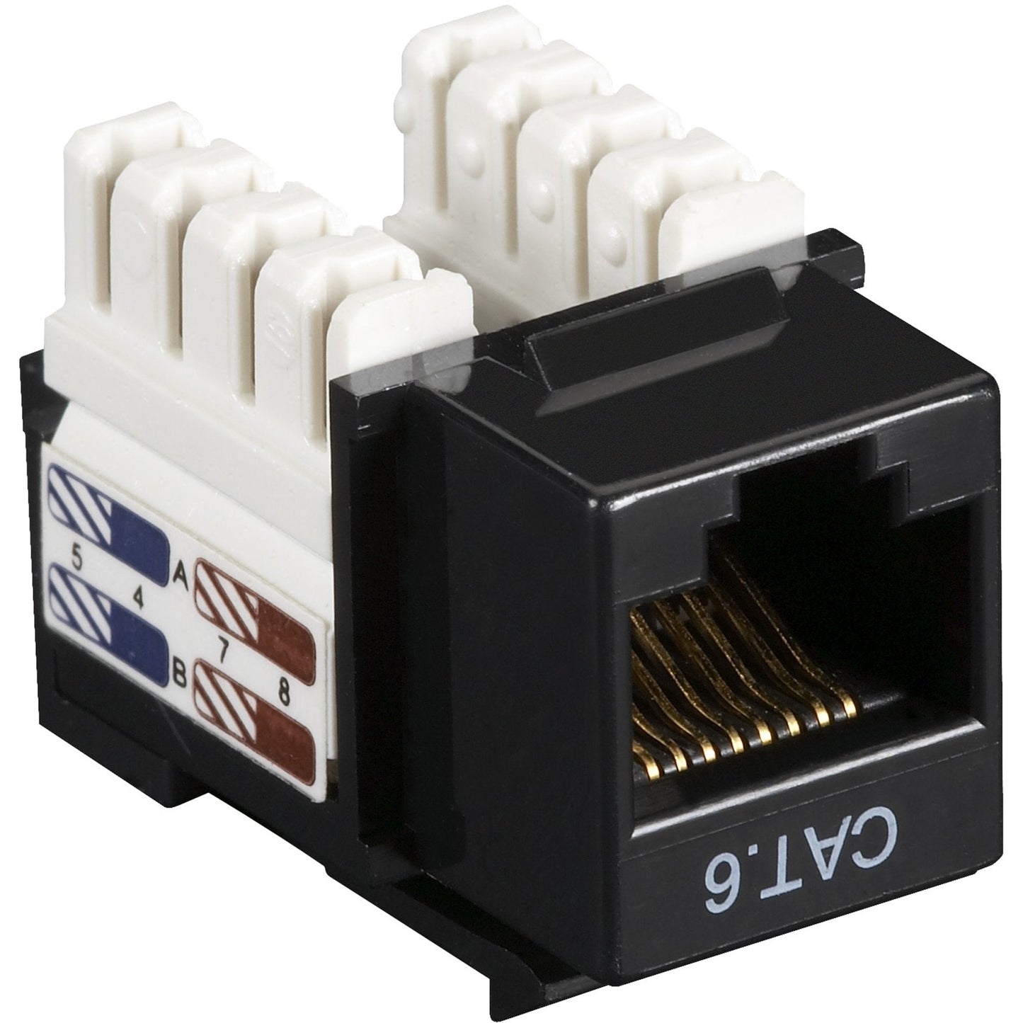Black Box Cat6 Value Line Keystone Jack, Black, 25-Pack