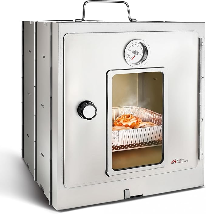 Modern Innovations Portable Camping Oven, Folding Camping Stove for Baking Cinnamon Rolls, Breads, and Muffins, Outdoor Po...