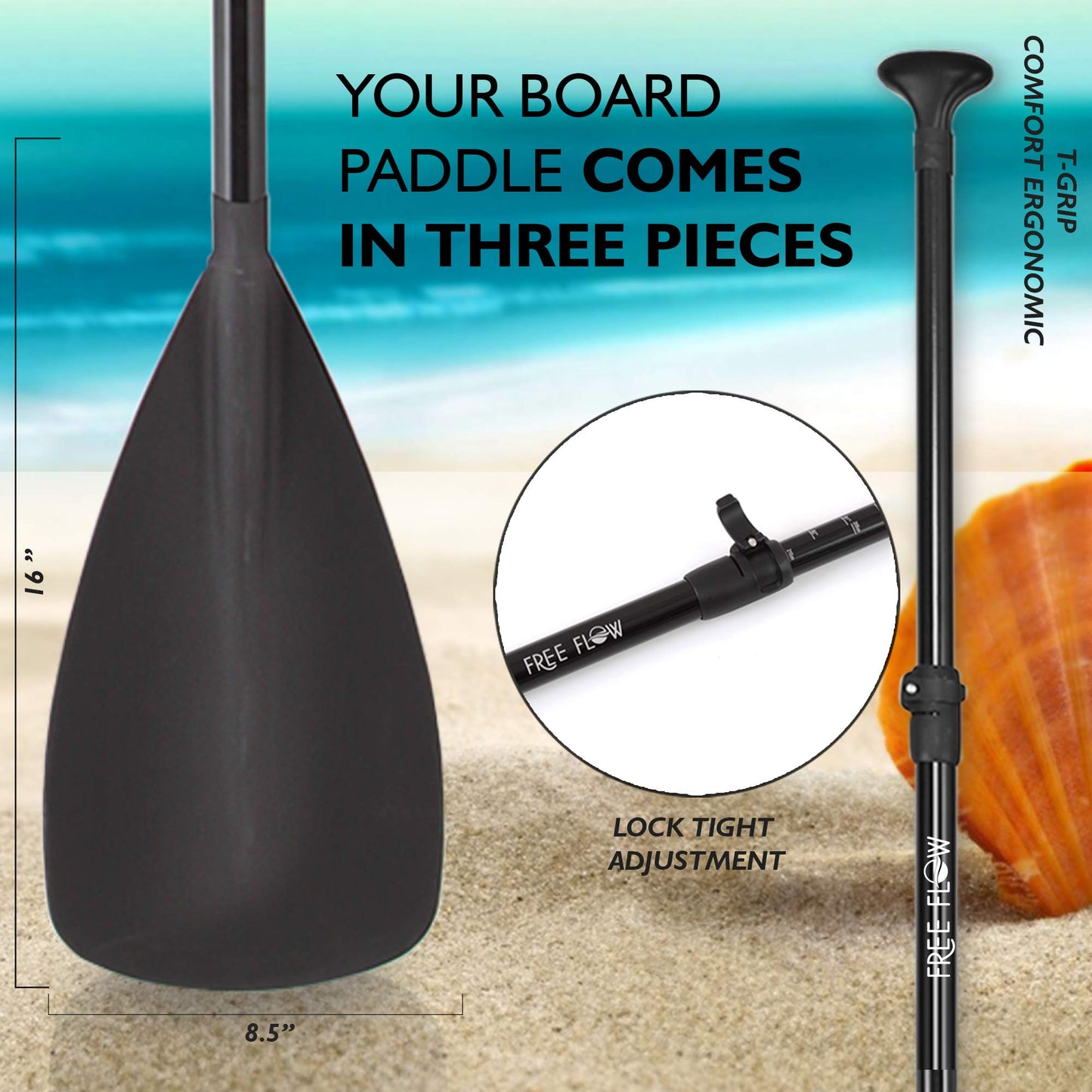SereneLife Inflatable Stand Up Paddle Board - Wide Stable Design, Non-Slip Deck for Adults & Youth with Premium Paddle Board Accessories: Carry Bag, Dual Action Pump, Paddle, Ankle Leash - 10'6"