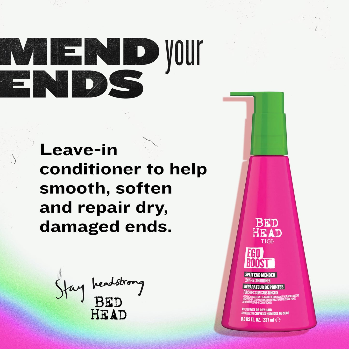 TIGI Bed Head Ego Boost Split End Mender Leave in Conditioner, 8.0 Ounce,237 milliliters