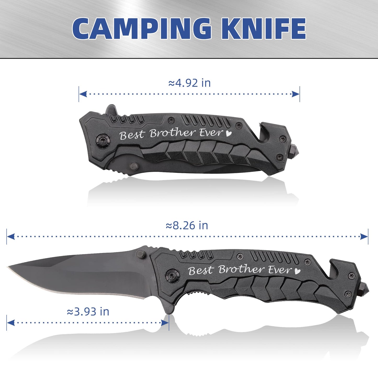 Best Brother Ever - Engraved Pocket Knife for Birthday, Christmas, Graduation - Multifunctional Folding Knife Gift from Sister
