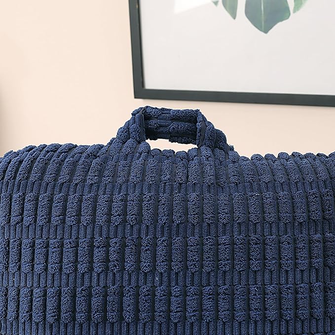 PAJEO Reading Pillow for Sitting in Bed, Large Backrest Reading Pillow with Arm Rest,Back-Rest Support Cushion for Sit Up on Couch, Sofa, and Floor, Dorm Essentials (Dark Blue Corduroy, Standard(17"))