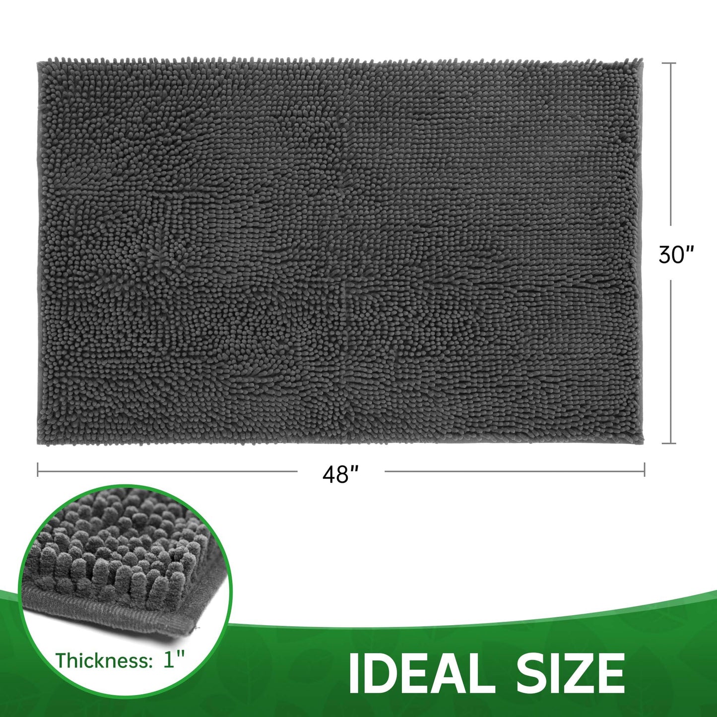 Dog Door Mat Indoor Entrance, 48" x 30" Absorbent Quick-Drying Mud Rugs, Non-Slip Door Rugs for Entryway Indoor Washable, Soft Chenille Dog Mat for Muddy Paws