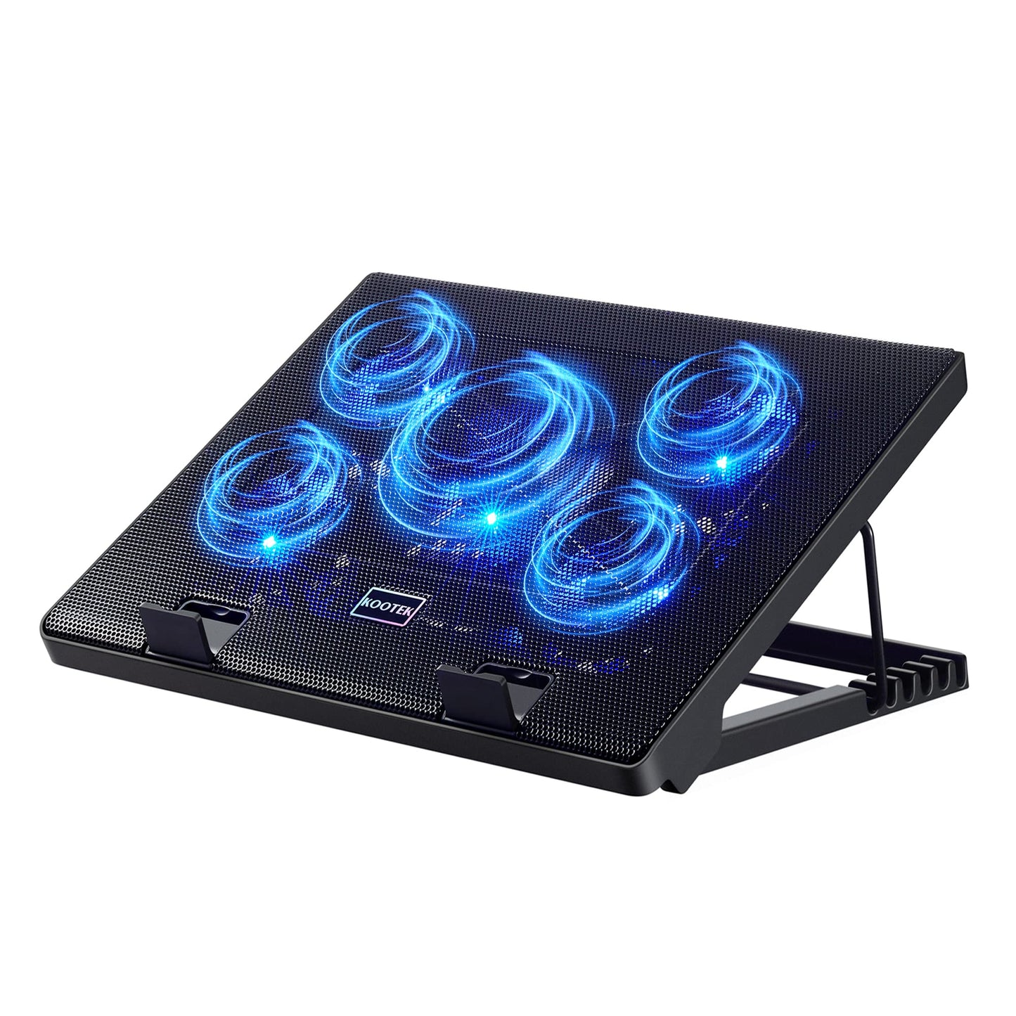 Kootek Laptop Cooling Pad, Laptop Cooler With 5 Quiet Fans For 12-17 Computer Pc Notebook Gaming Laptop Fan, Height Adjustable L