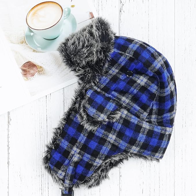 ONWAY Trapper Hat Winter Hats for Women Men with Faux Fur Ear Flaps
