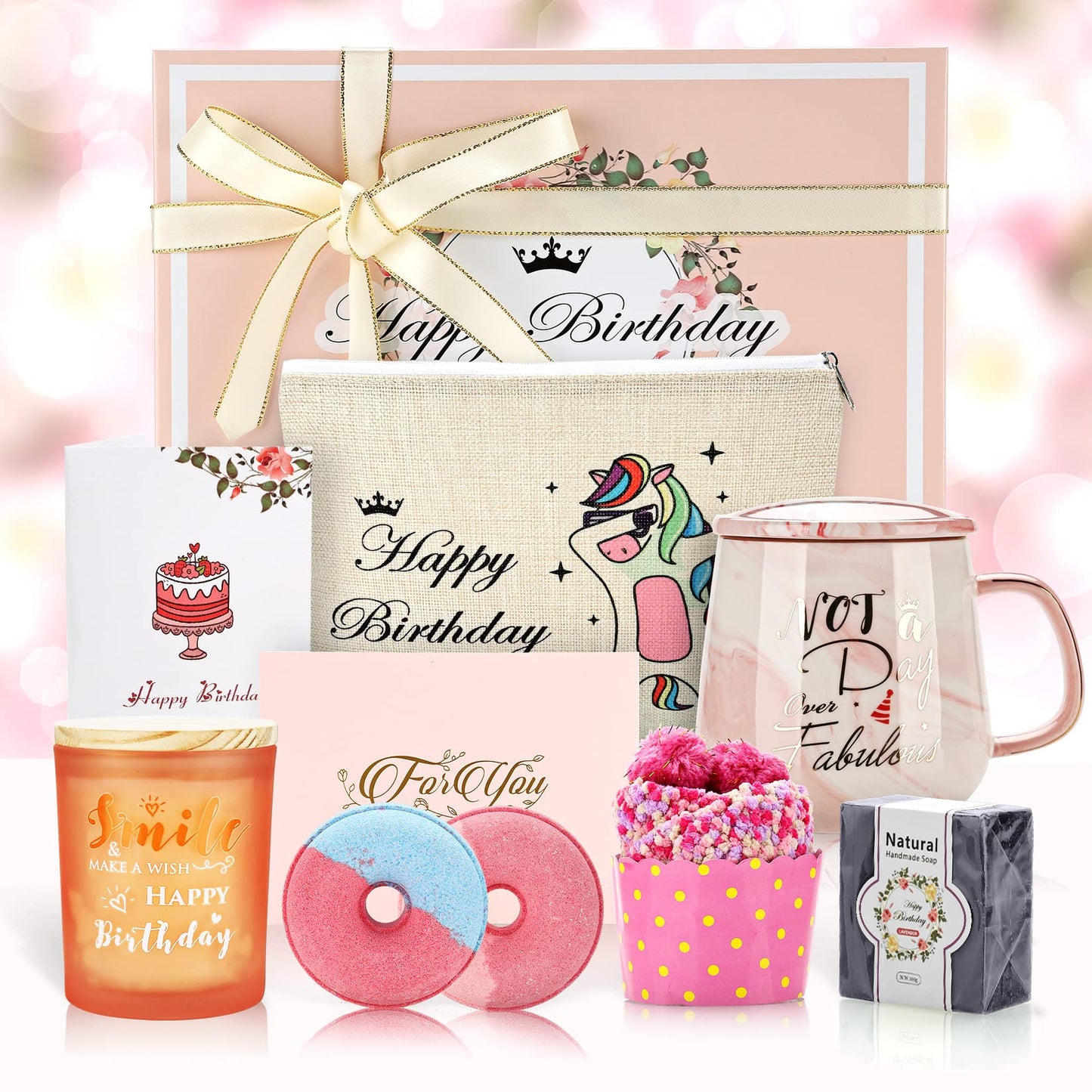 Birthday Gifts for Women, Personalized Relaxing Gift Box Basket for Sister Girlfriend Wife Best Friend Grandma Mom Daughter, Gifts Idea for Women Birthday Unique Happy Birthday Presents for Her