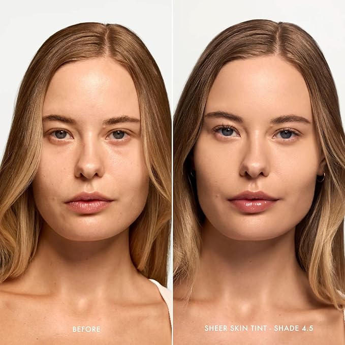 Summer Fridays Sheer Skin Tint - Tinted Moisturizer with Hyaluronic Acid - Helps Diminish Uneven Skin Tone - Sheer to Light Coverage - Shade 4.5 - Medium with Cool Peach Undertones (1 Fl Oz)