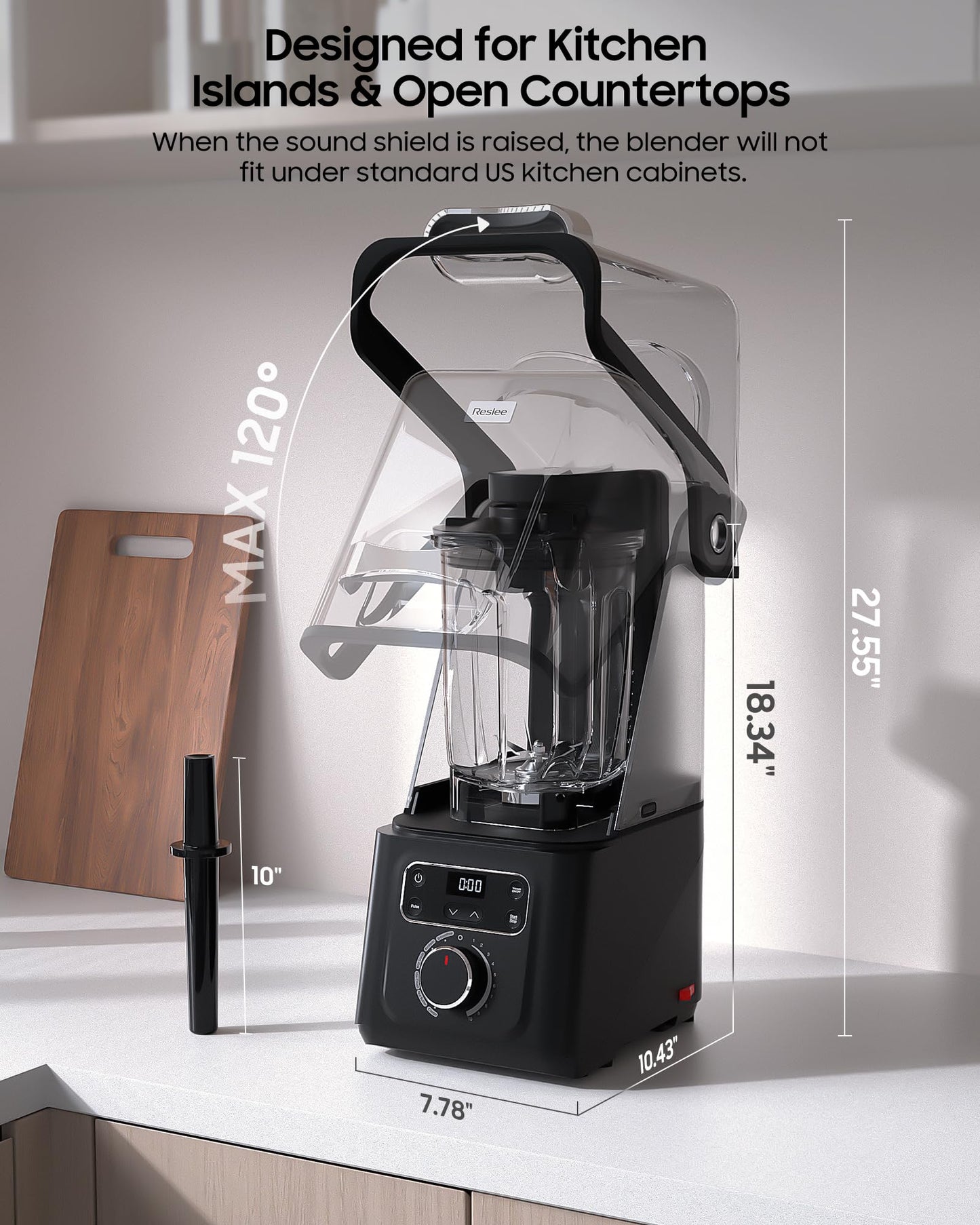 Professional Commercial Vacuum Blender with Quiet Shield, 2026 Upgraded 40000 RPM, 3000W/4HP Peak Power, 56oz Eastman Tritan Cup for Smoothie, Nut Milk, Hot Soup, Self-Clean, 5-Year Full Warranty