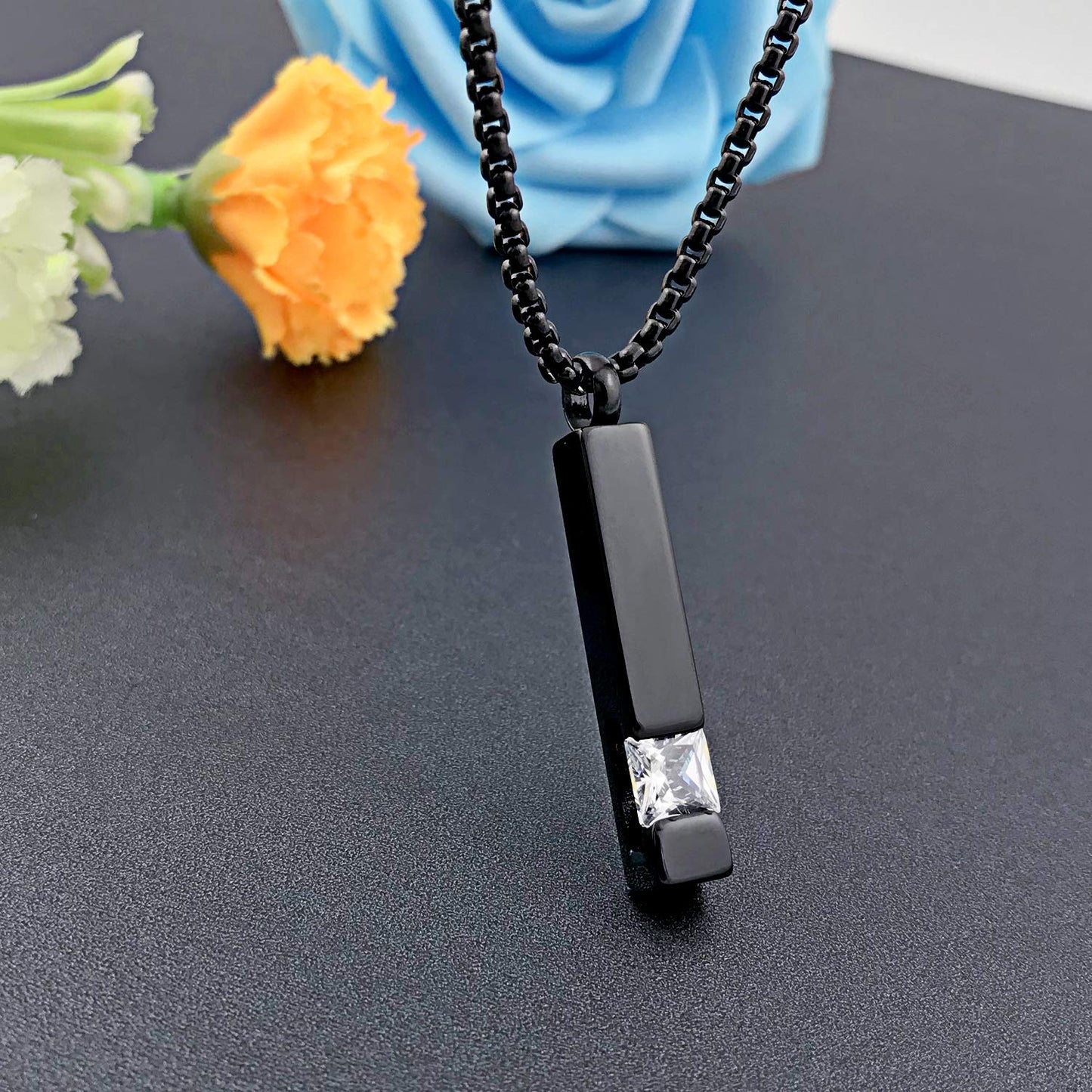 YOUFENG Urn Necklaces for Ashes Birthstone Cube Urns for Human Ashes Memorial Cremation Urn Locket Keepsake Ashes Jewelry (April