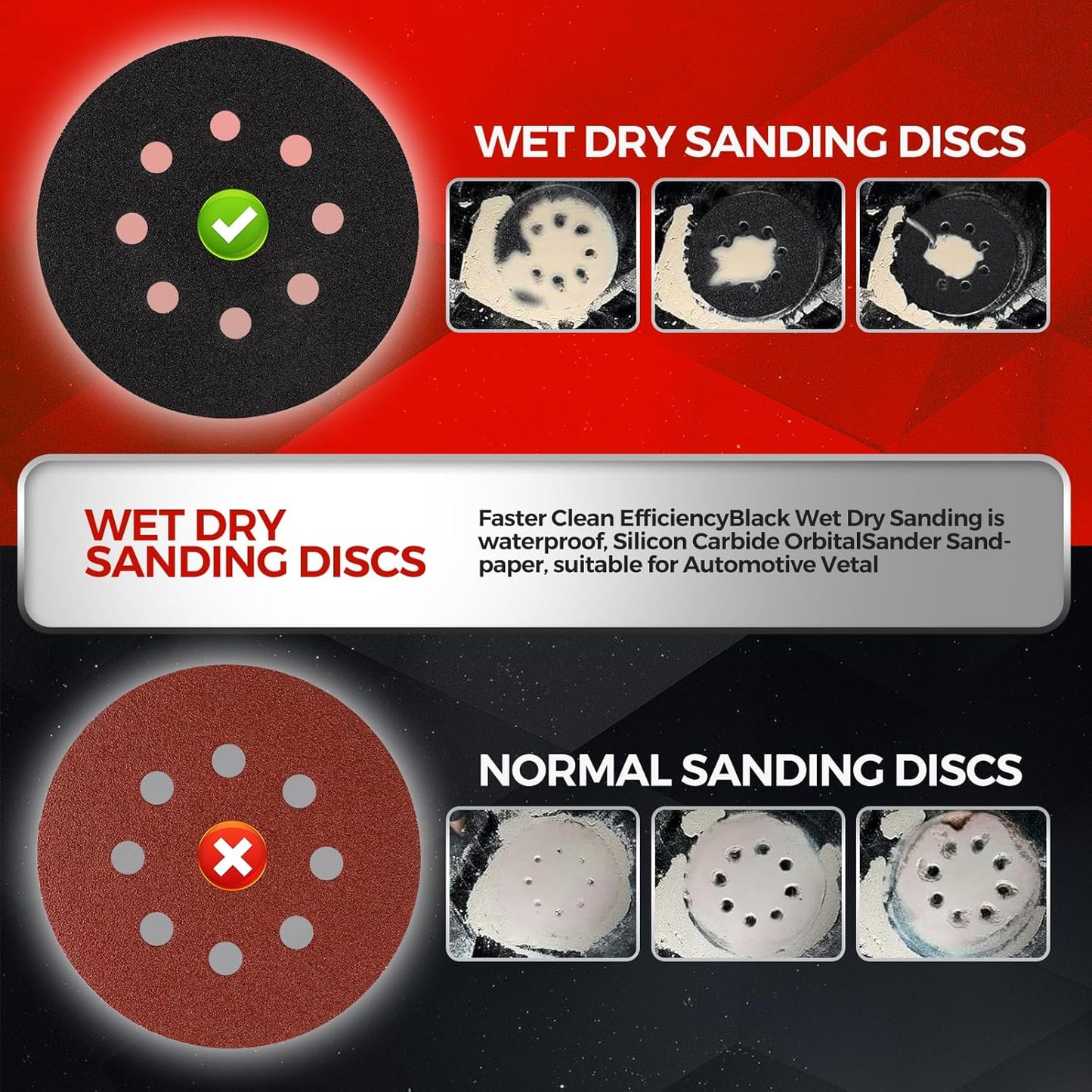 50PCS 5 inch Silicon Carbide Sanding Discs 5000 Grit, Wet Dry Orbital 5 Sander Hook and Loop Sandpaper Disc Ultra Fine Grit, Best for Metal,Automotive Precision Polishing