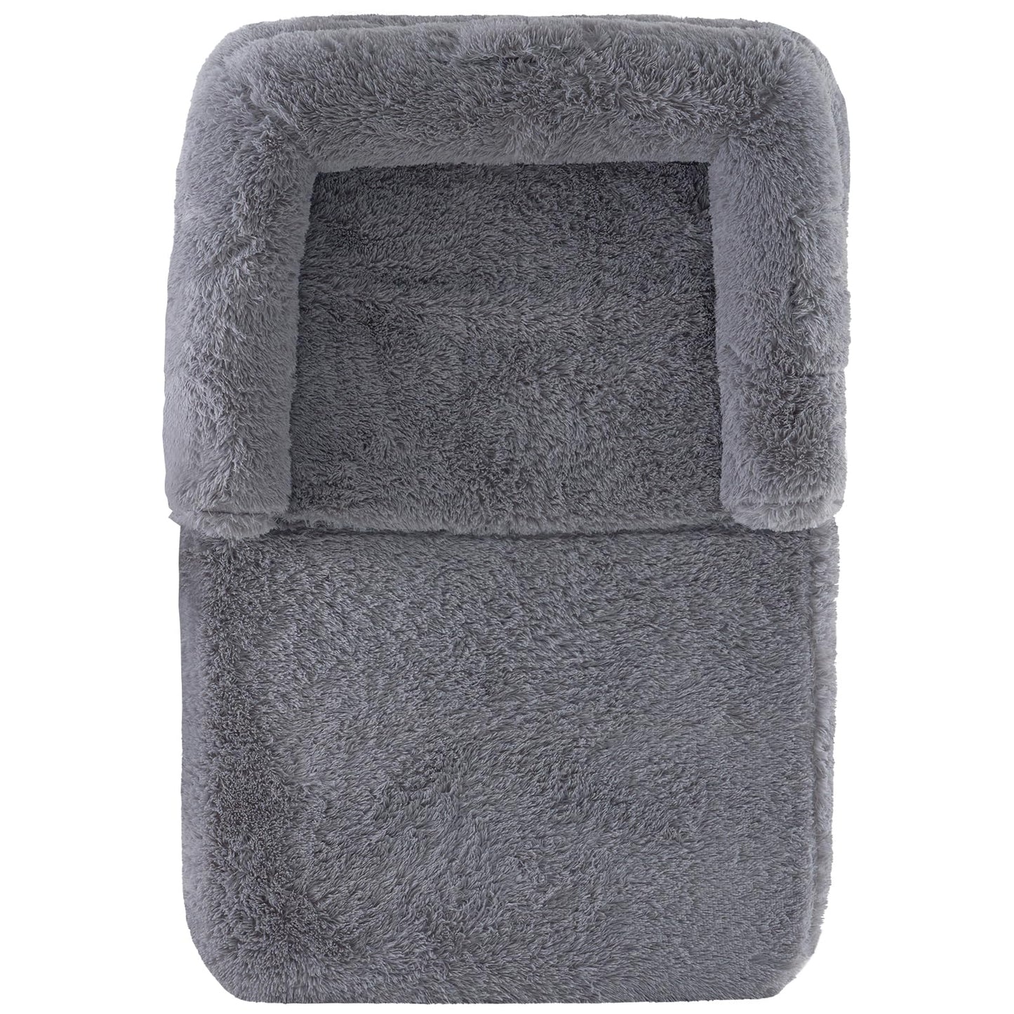 VEVOR Foldable Human Dog Bed, 72"x48"x10" Giant Human Sized Dog Bed with Washable PV Velvet Cover, Egg Orthopedic Foam, Storage Pocket, for You and Pet, Grey