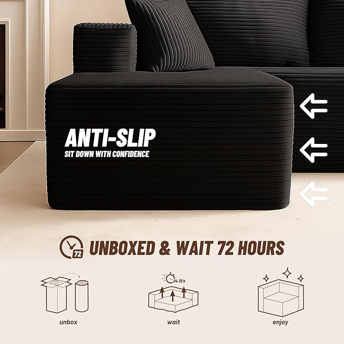 Afuson Cozy Single Seat, Comfortable Seating, No Assembly Required, Black