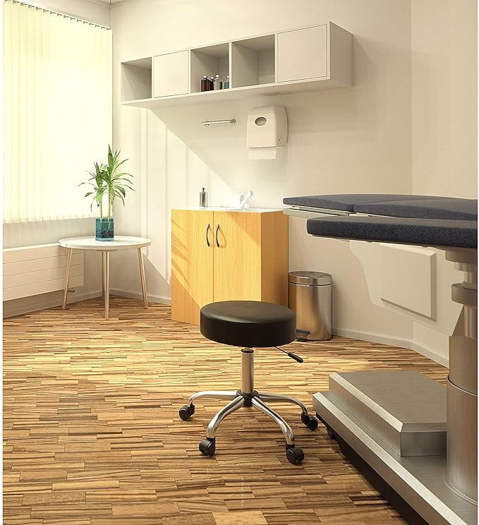 Boss Office Products Be Well Medical Spa Stool in Black (B240-BK)