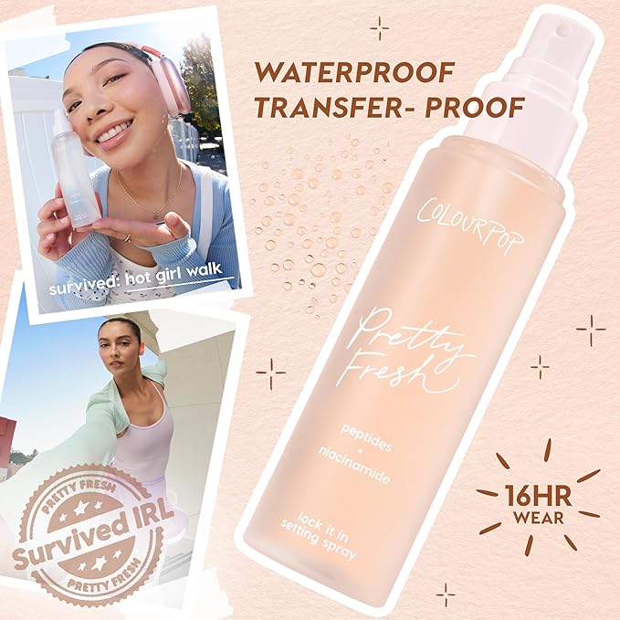 ColourPop Pretty Fresh Makeup Prep & Set Duo – Set It Up Primer (Weightless Cream-Gel), Lock It In Setting Spray (Ultra-Fine Mist), Hydrating & Shine-Control Makeup Essentials