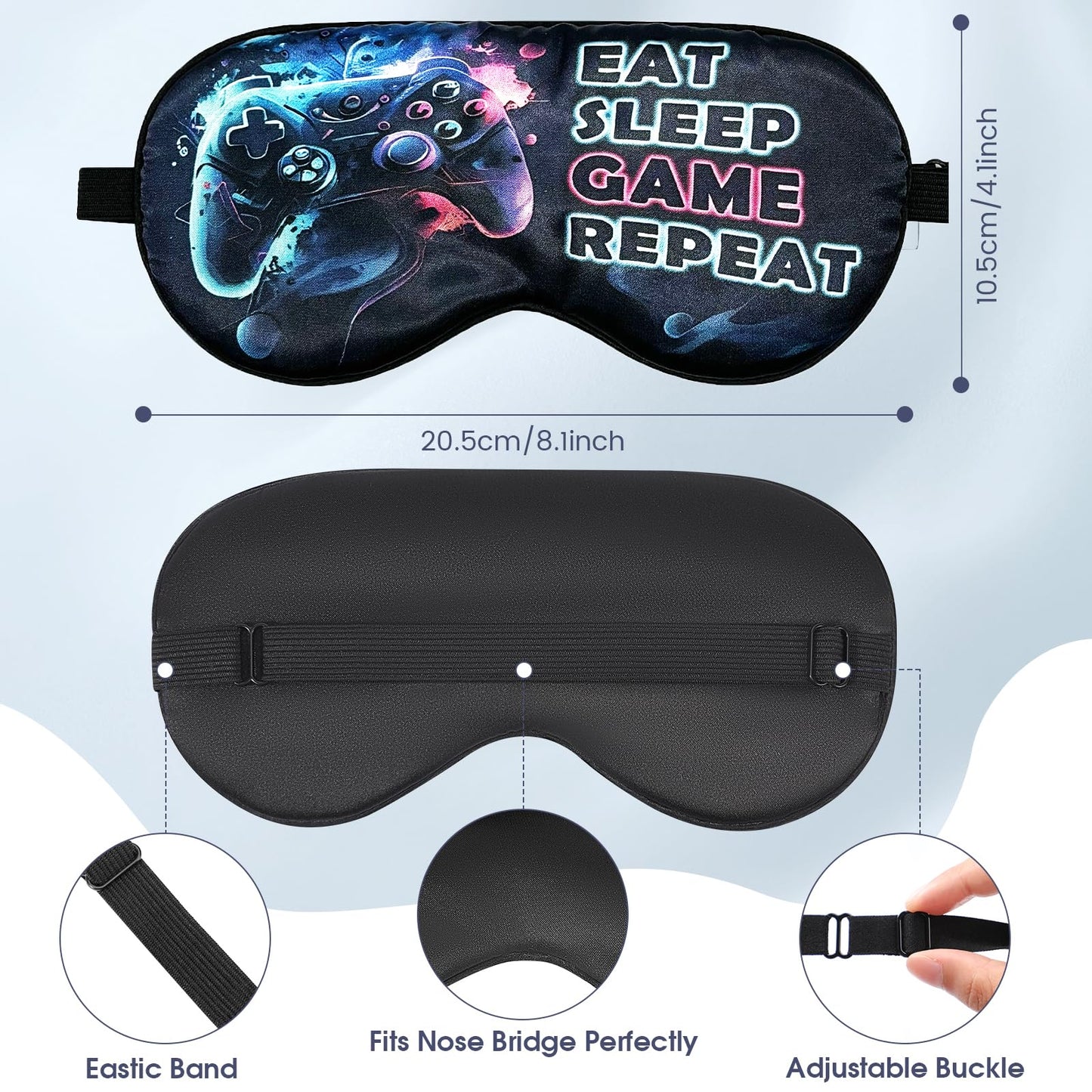 2 Pcs Sleep Eye Mask, Guys Blackout Sleeping Mask for Kids Adult Children's Travel Eye Mask Eye Cover Blindfold for Game (2 Pcs Game Mask - Style 6)