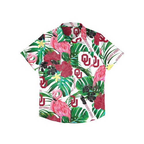 FOCO Oklahoma Sooners NCAA Mens Flamingo Button Up Shirt - XX-Large