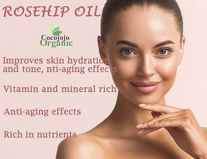 Dr Joe Lab Rosehip Oil for Face, Rosehip Oil, Pure Unrefined Cold Pressed All Natural for Hair Skin Face Body Nails - 32 Oz