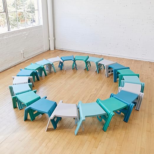 ECR4Kids Linking Stool Set, Flexible Seating, Contemporary, 4-Piece