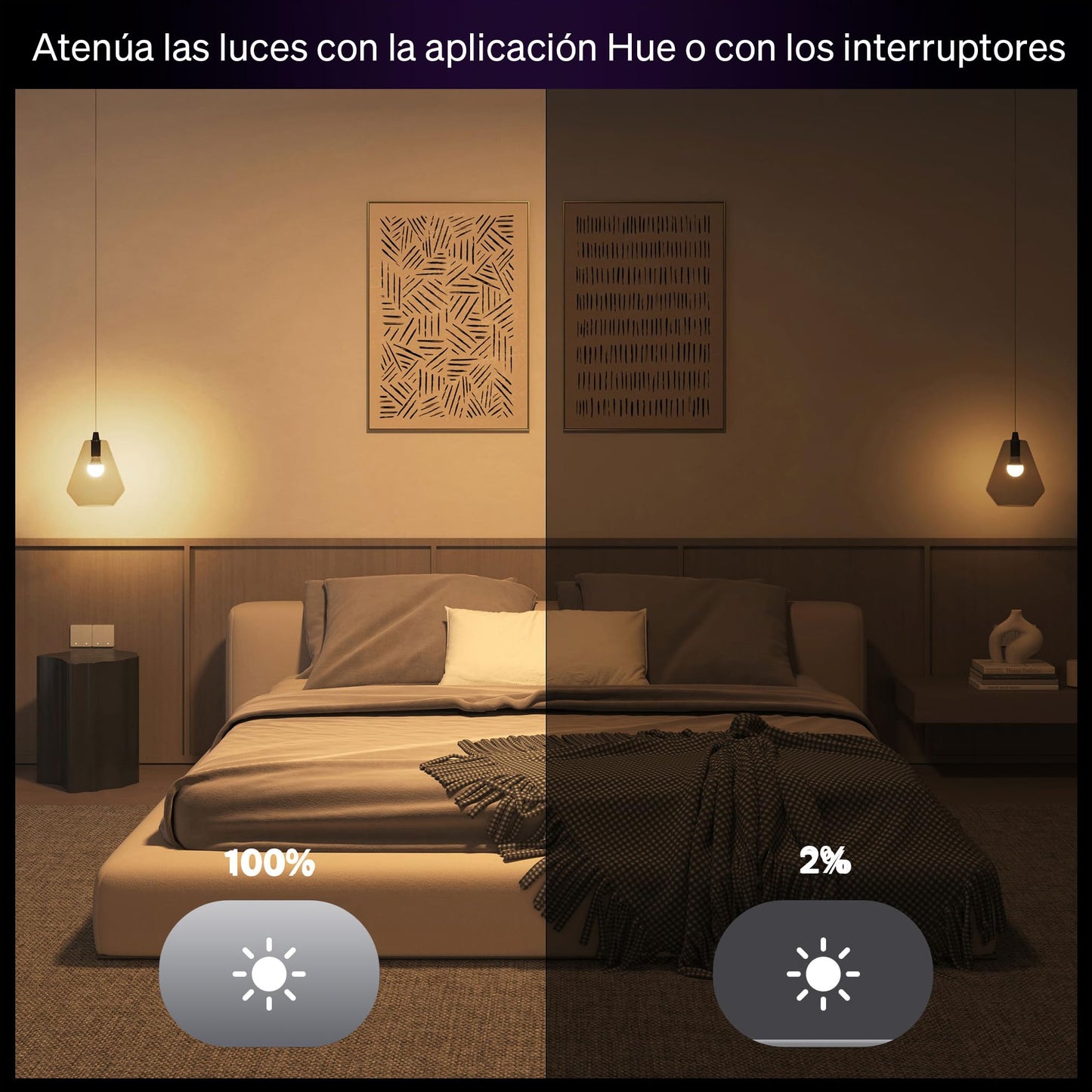 Philips Hue Essential Smart LED A19 Bulb, White and Color Ambiance, E26 Base, 8.8W, 2200K-6500K, 800 Lumens, Dimmable, Works with Alexa, Google, and Apple Home, 1-Pack