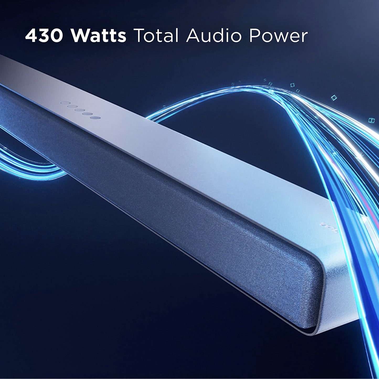 TCL 5.1ch Sound Bar with Wireless Subwoofer (Q6510, 2023 - Model), Dolby Audio, DTS Virtual:X, 430W, Built-in Center Channel Speaker, 2 Rear Surround Sound Speakers, Wall Mount / HDMI cable included