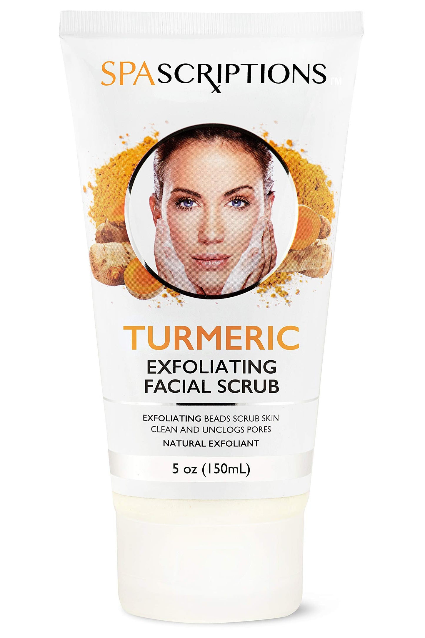 Turmeric Exfoliating Facial Scrub Natural Exfoliant to Cleanse Skin, Facial Wash - 5 Oz. Deep Cleansing and Rejuvenating