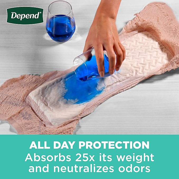 Depend Incontinence Underwear, Women, Small, 64 Count | Maximum Protection | Blush | Disposable