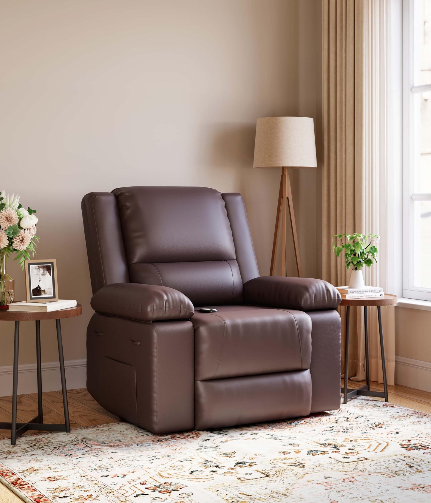 GarveeHome Power Lift Recliner Chair - Heat and Massage, Adjustable Back and Legs, Pu Leather Electric Lift Chair Designed for The Elderly and People with Mobility Impaired