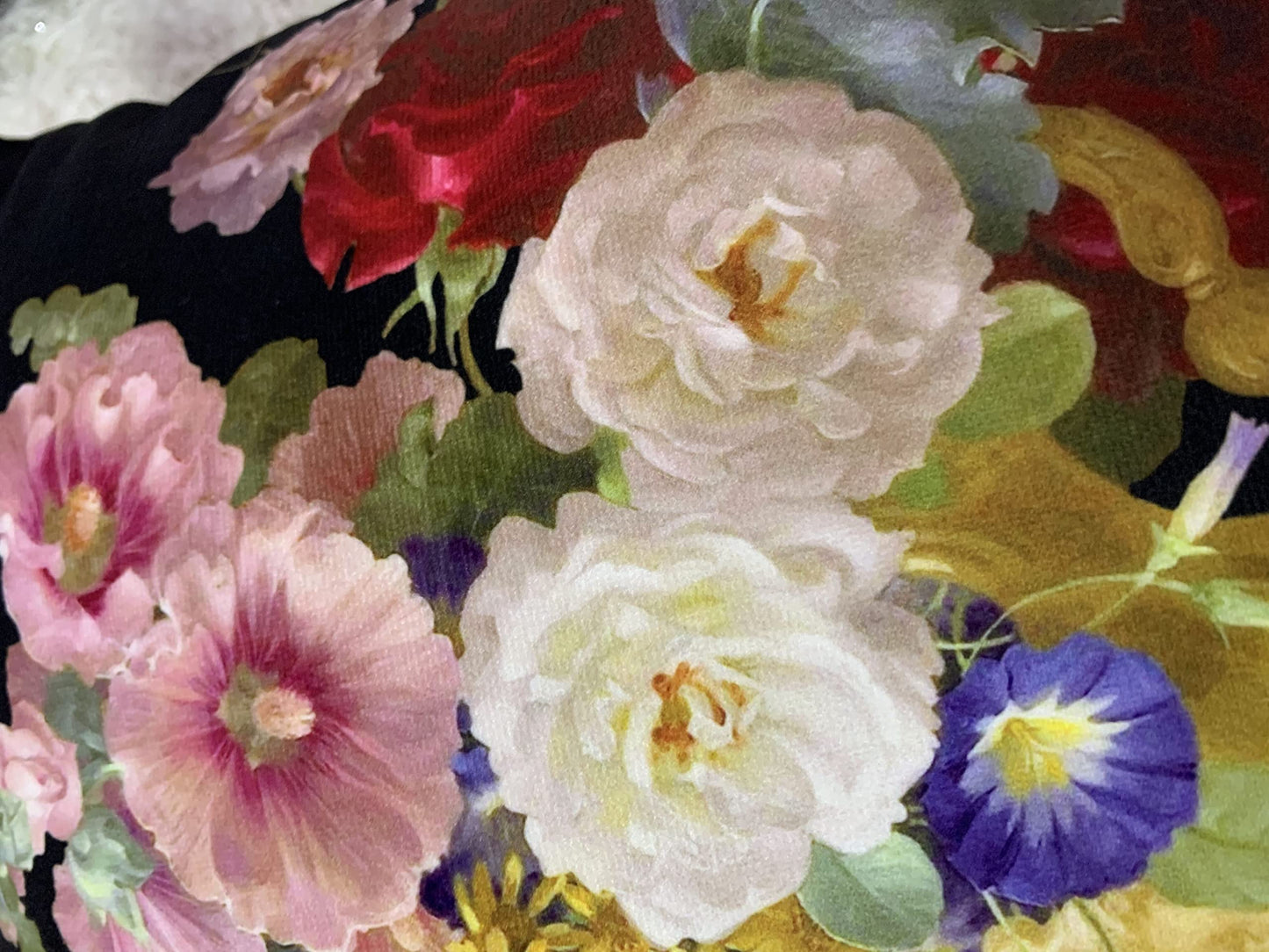 whooplaArt Elegant Decorative Velvet Floral Pillow Cover Double Sides Flower Pillowcases 18"x18" (LC-786)
