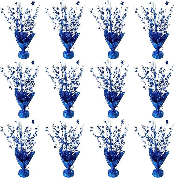 YinNorth 12 Pcs Metallic Foil Spray Centerpiece Party Star Table Decoration Brust Glitter Table Topper Decor for Birthday ...