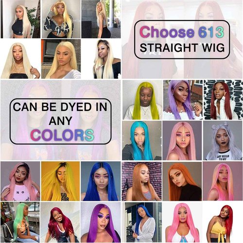 Slightly Bleach Knots Lace Front Wig #613 Blonde Human Hair Lace Wigs Colored with Pre-Plucked Hairline Thick 150% Density Lace Wigs Full Ends with Baby Hair 24'' for Black&White Women
