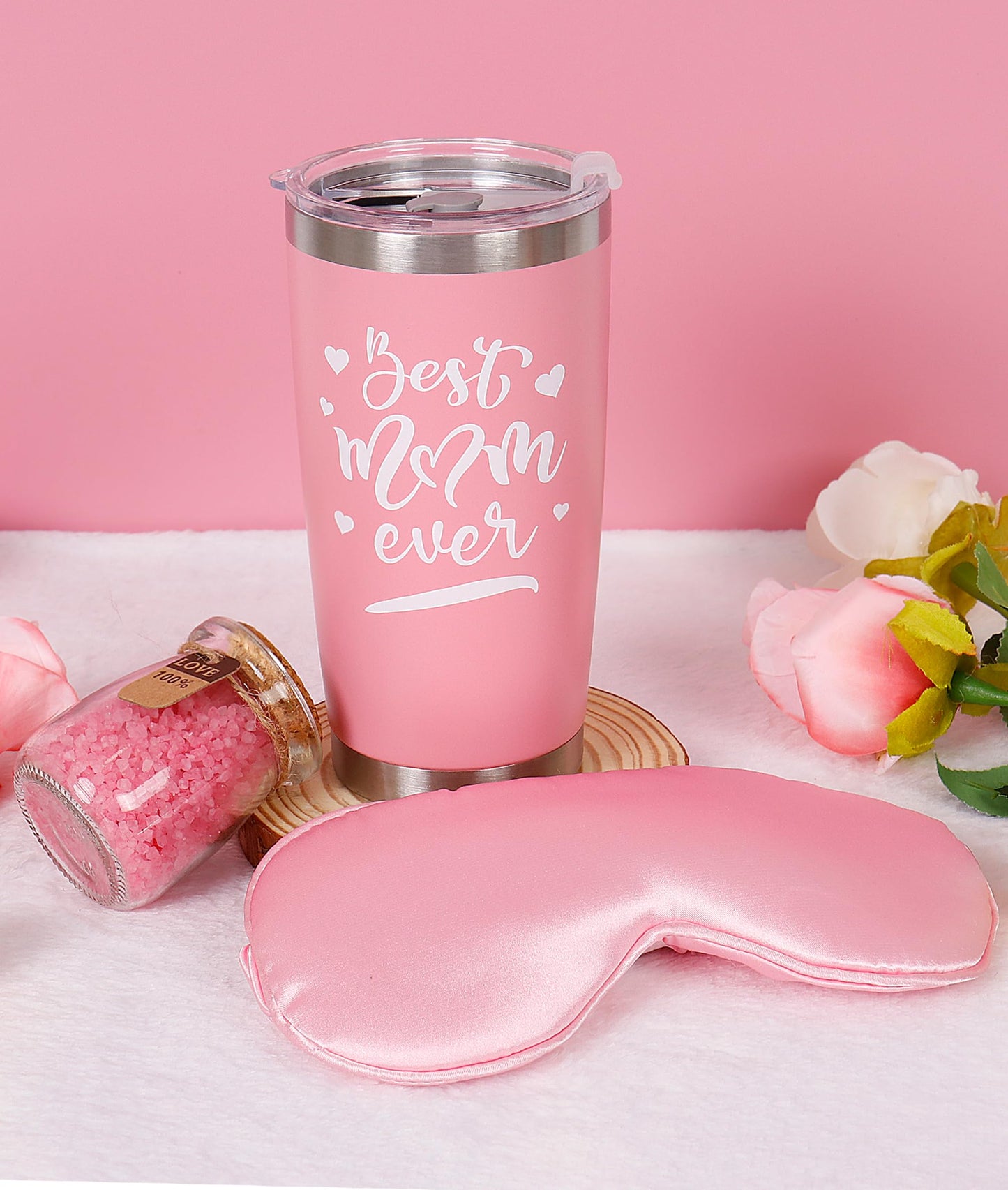 ONEVIVE Birthday & Christmas Gifts for Mom, Women & Friends - Relaxing Spa Gift Basket with Tumbler & Candle Set