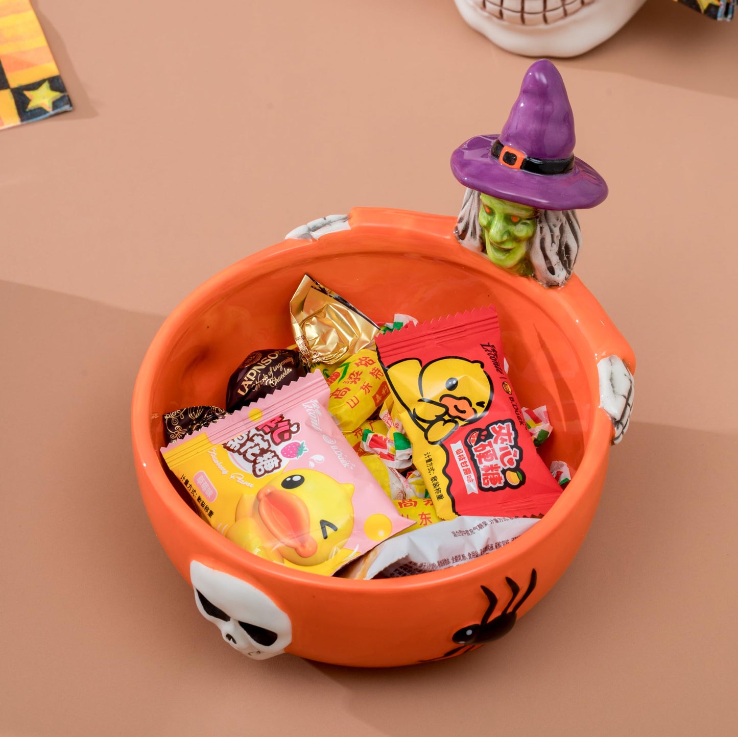 Halloween Candy Bowl -Candy Servers Hand Painted Ceramic, Dishwasher Safe