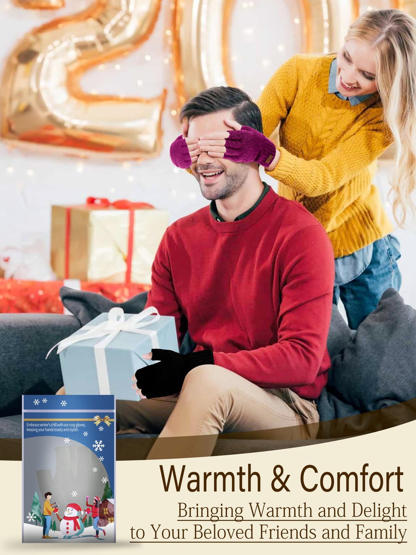 Fingerless Gloves for Women Men, Winter Warm Alpaca Wool Stretch Knit Adult Half Finger Glove for Typing, Driving