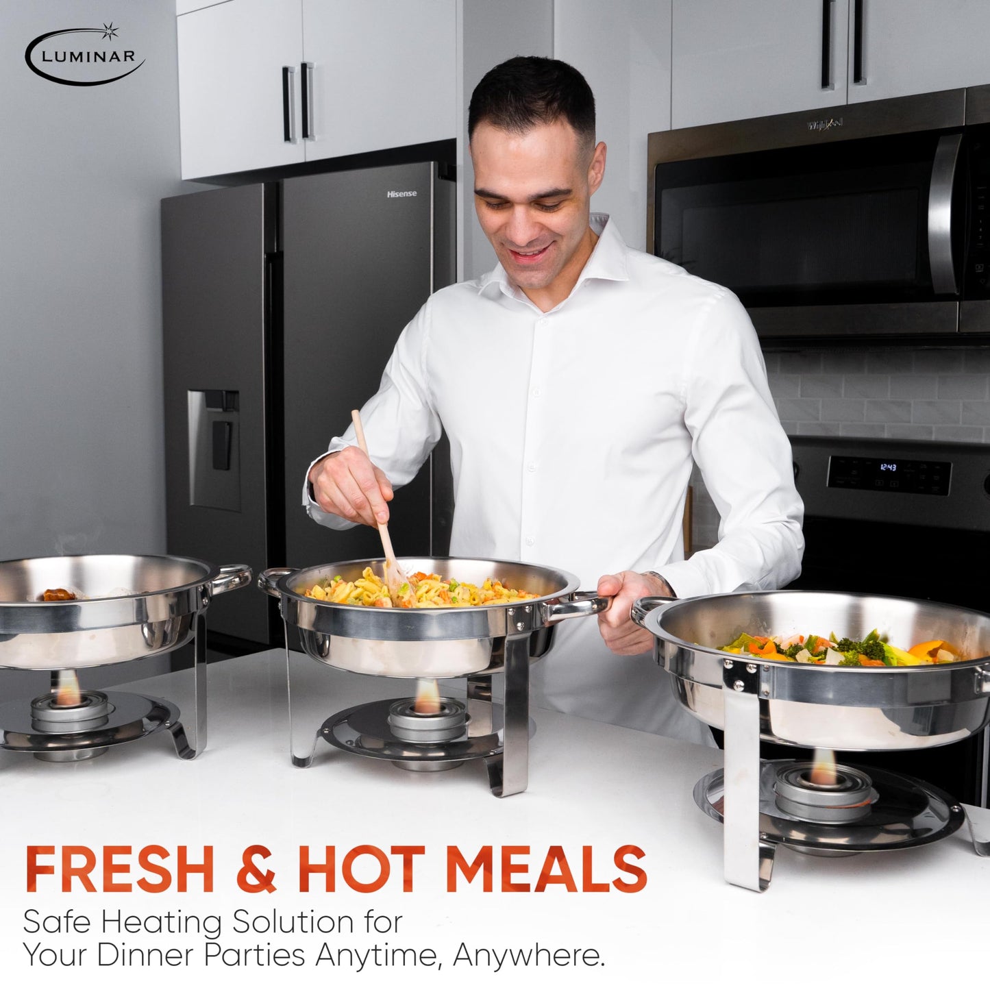 Luminar Resealable-Wick Chafing Fuel Cans, 24 Pack, 4 Hour - Premium Quality Burners for Food Warmers - No More Spills, Waste, or Hassle - Perfect for Convenient, and Long-Lasting Event Catering