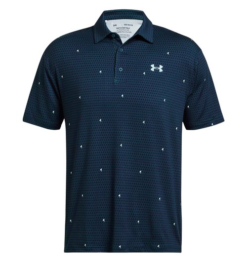 Under Armour Men's UA Playoff 2.0 Printed Polo (US, Alpha, X-Large, Regular, Regular, Petrol Blue/Academy/Fuse Teal - 437)
