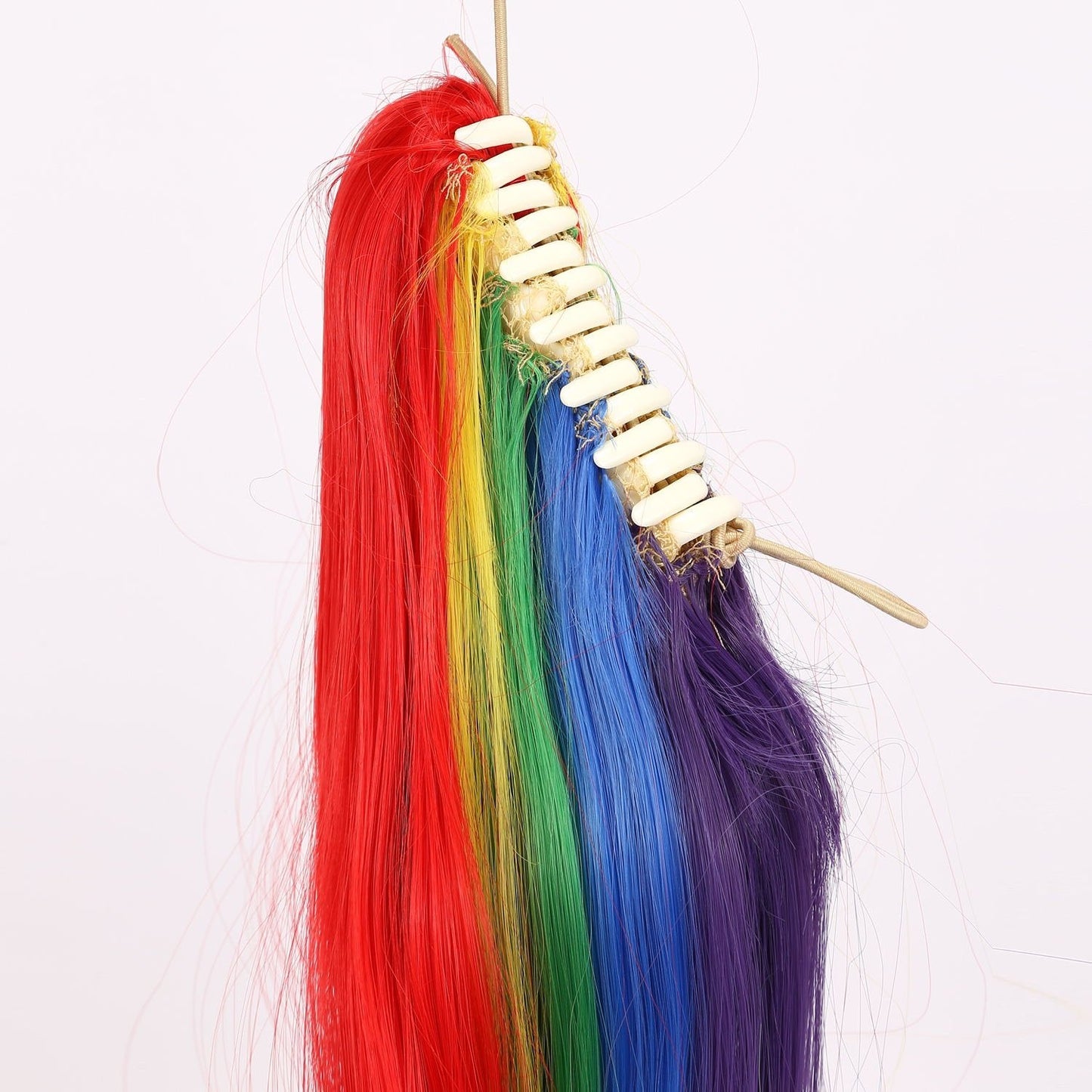 MapofBeauty Rainbow Colors Long Straight Clip on Ponytails/Cosplay Wig (Ponytails)