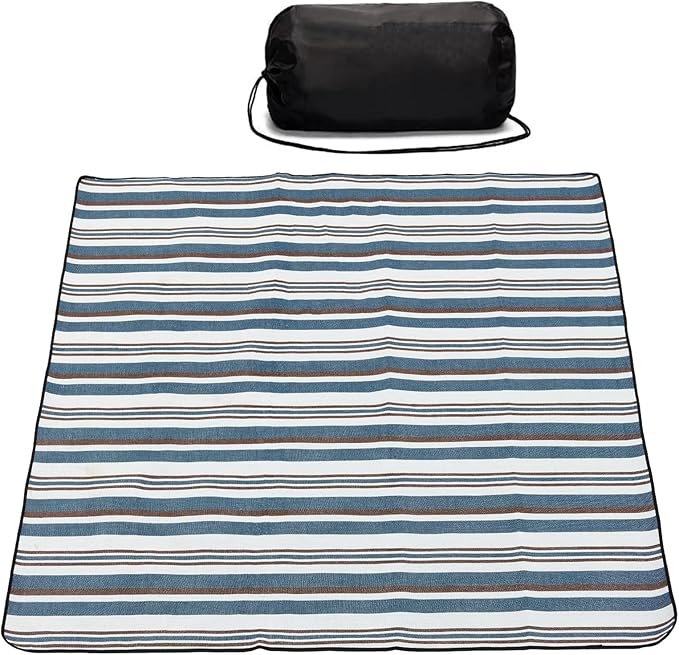 NKTDWO Outdoor Picnic Blanket with Bag, 60'' x 80'' Comfortable Picnic Mat for Should Strap, Foldable Blanket for Park Bea...