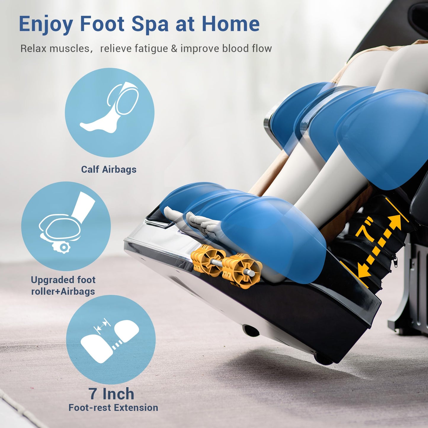 MYNTA 2025 Massage Chair 3D Shaitsu Massage Chair Full Body with 170° Flexible Track, Zero Gravity, Bluetooth Speaker, Airbags & Heating, MC1650(Black)
