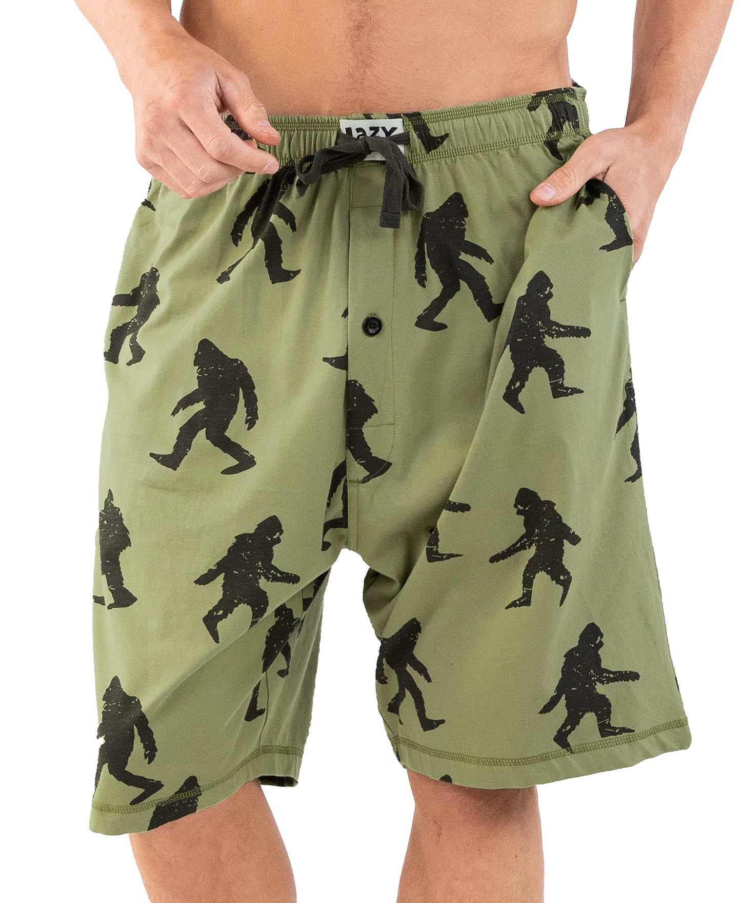 Lazy One Pajama Shorts for Men, Men's Pajama Bottoms, Sleepwear, Mythical, Creature (Bigfoot, XX-Large)