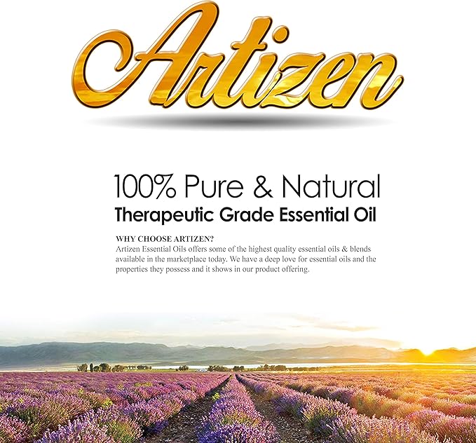 Artizen Lavender Essential Oil 4 oz – Pure, Natural Aromatherapy for Diffuser, Skin, and Hair with Dropper in UV Glass Bottle