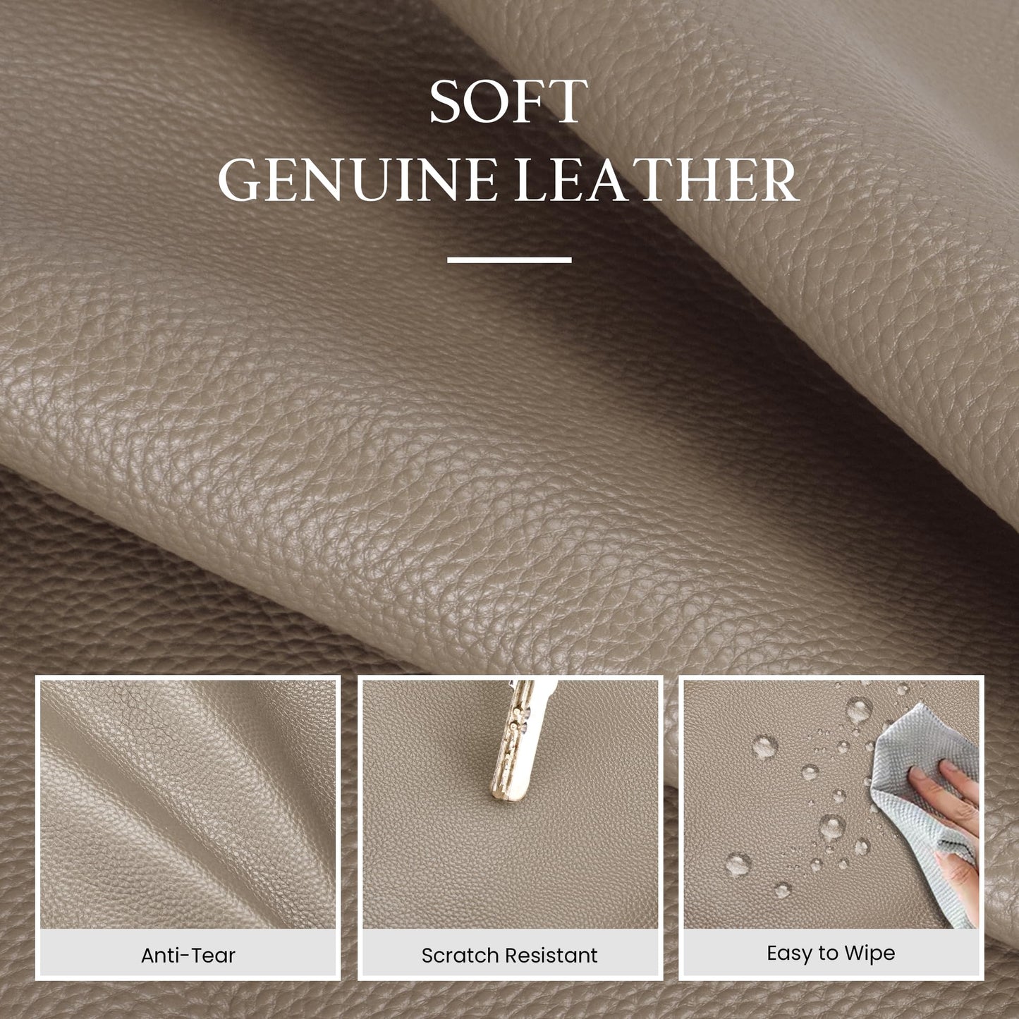 befen Genuine Leather Tote Bag for Women, Woman Designer Totes Purse Handbags with Top Handles Satchel Purses for Daily & Travel Taupe