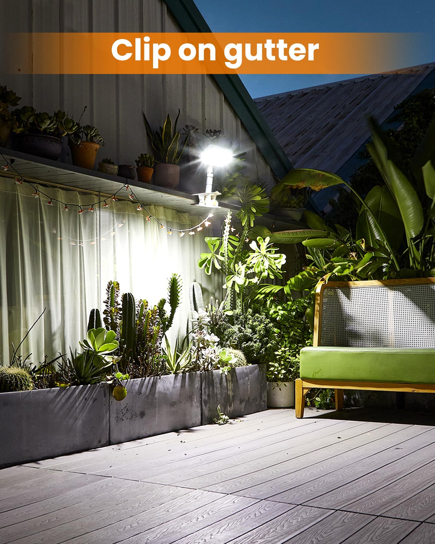 Thumok Clip On Solar Lights Outdoor, Motion Sensor Outdoor Lights, 92 LEDs 600LM Solar Fence Lights Outdoor Waterproof,Security Lights for Fence, Deck, Gutter (2, White-6000K)