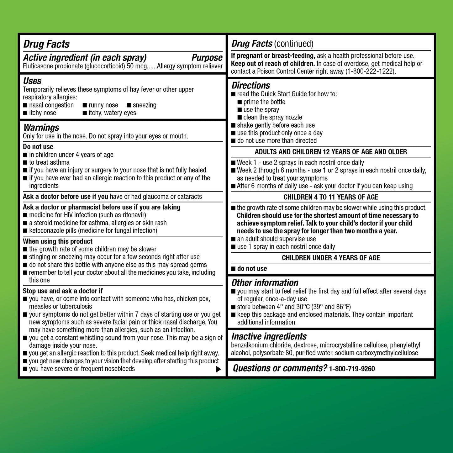 Amazon Basic Care Children's Fluticasone Propionate Nasal Spray, Allergy Medicine, 0.38 fl oz (Pack of 2)
