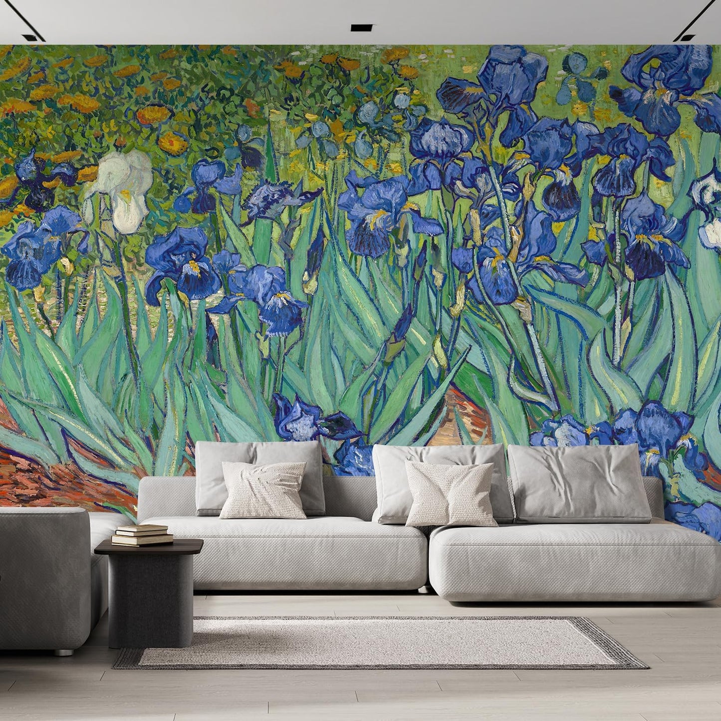wall26 Wall Sticker/Wall Mural Irises by Vincent Van Gogh Dutch Impressionism, Not Peel and Stick, Non-Woven Wallpaper Decorative for Bedroom, Living Room,Office - 132x144 inches