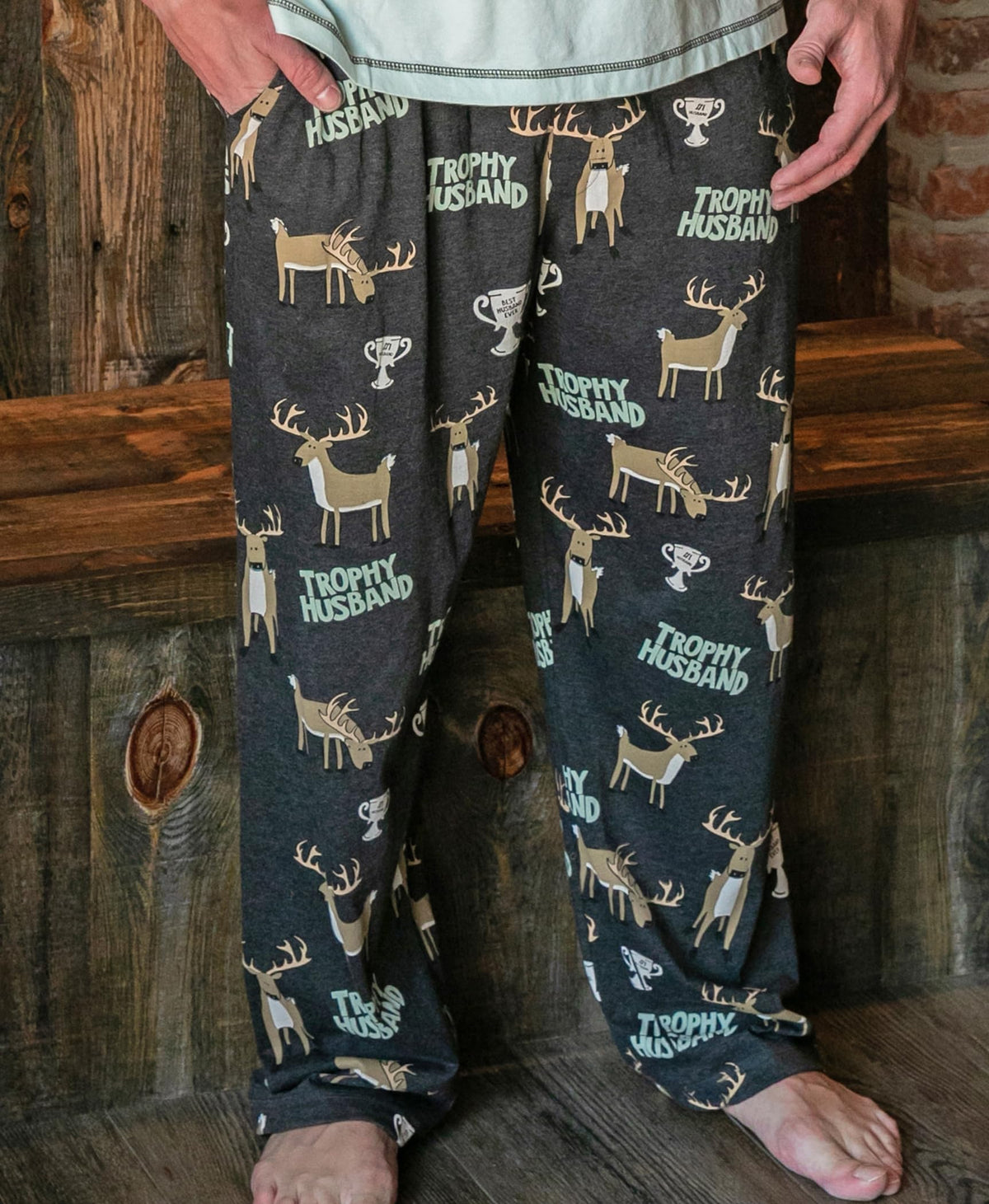 Lazy One Novelty Pajama Pants For Men, Men's Separate Bottoms, Lounge Pants, Animal, Buck, Deer, Hunting (Trophy Husband, X-Large)