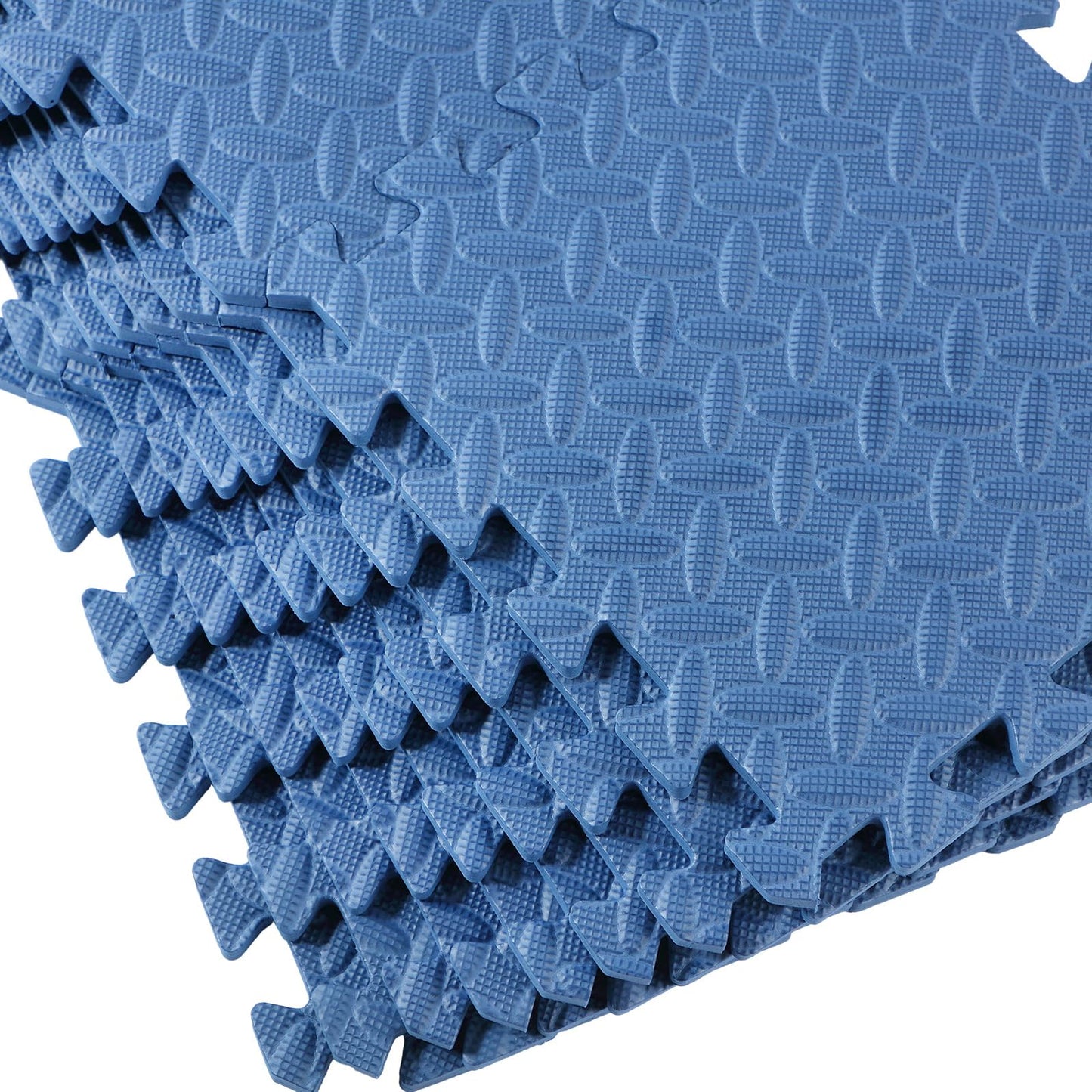 Shihanee Foam Floor Baby Tiles Foam Floor Mats Play Mats Bulk with Borders Interlocking for Kids Baby Playroom Nursery Gym (Navy Blue,16ft)