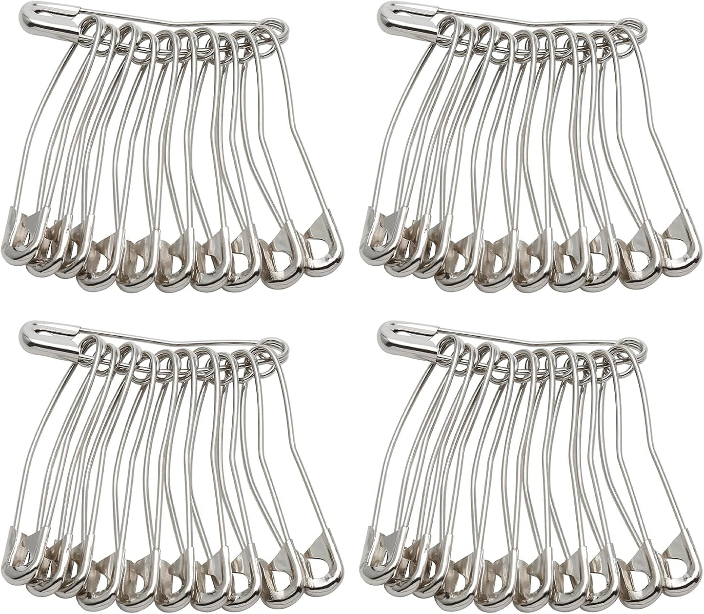 120Pcs Curved Safety Pins Size 2, 1.5" / 38mm Quilting Basting Pins, Bent Safety Pins for Quilting and Knitting (Sliver)