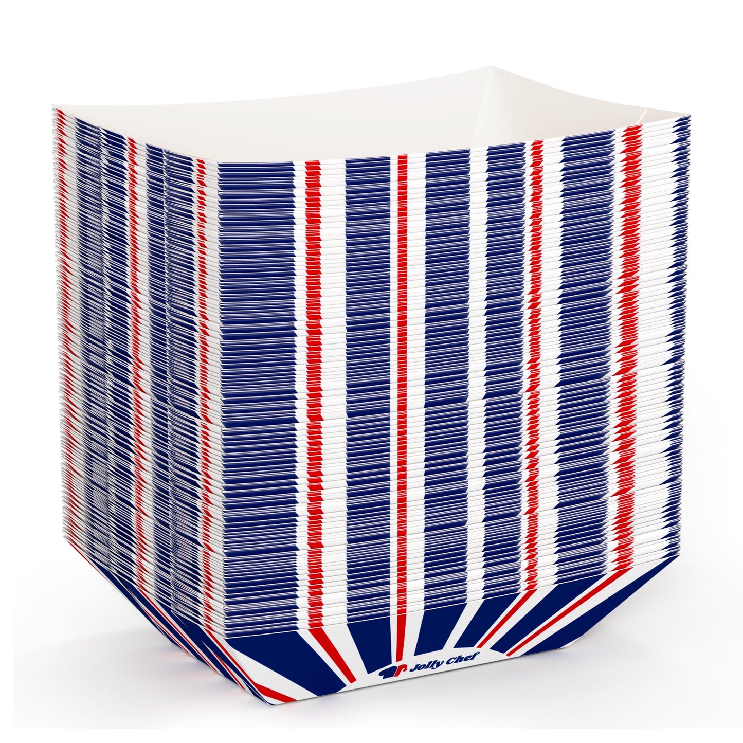 JOLLY CHEF Disposable Paper Food Trays, 250 Count - 3lb Serving Boats for Gameday,Paper Food Boats for Hot Dogs, Fries & Party Snacks