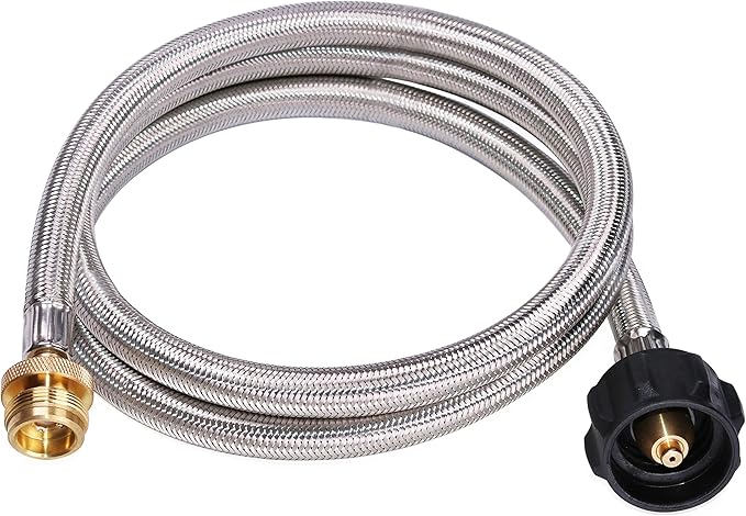 DOZYANT 5 Feet Stainless Steel Braided Propane Adapter Hose 1 lb to 20 lb Converter Replacement for QCC1 / Type1 Tank Conn...