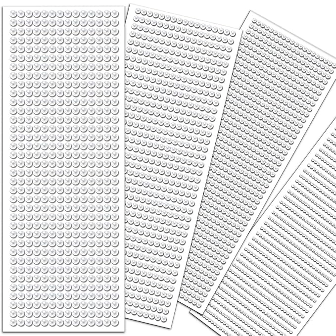 3/4/5/6mm with Pearl White Gem Rhinestones Stickers for Face, Self Adhesive Pearl Stickers Stick on Body Crystal Jewels Makeup Glue for Face Eye Hair Nails Make up and Craft Home Decor 3090PCS